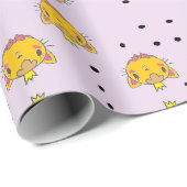 Princess kitty kat op paars cadeaupapier (Rol Hoek)