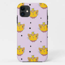 Princess kitty kat op paars Case-Mate iPhone case