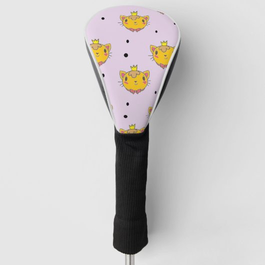 Princess kitty kat op paars golfheadcover (Voorkant)