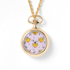 Princess kitty kat op paars horloge