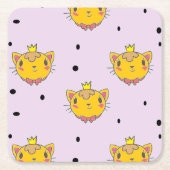 Princess kitty kat op paars kartonnen onderzetters (Voorkant)
