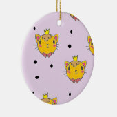 Princess kitty kat op paars keramisch ornament (Rechts)