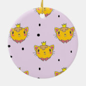 Princess kitty kat op paars keramisch ornament (Achterkant)