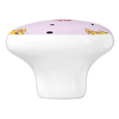Princess kitty kat op paars keramische knop (Zijkant)