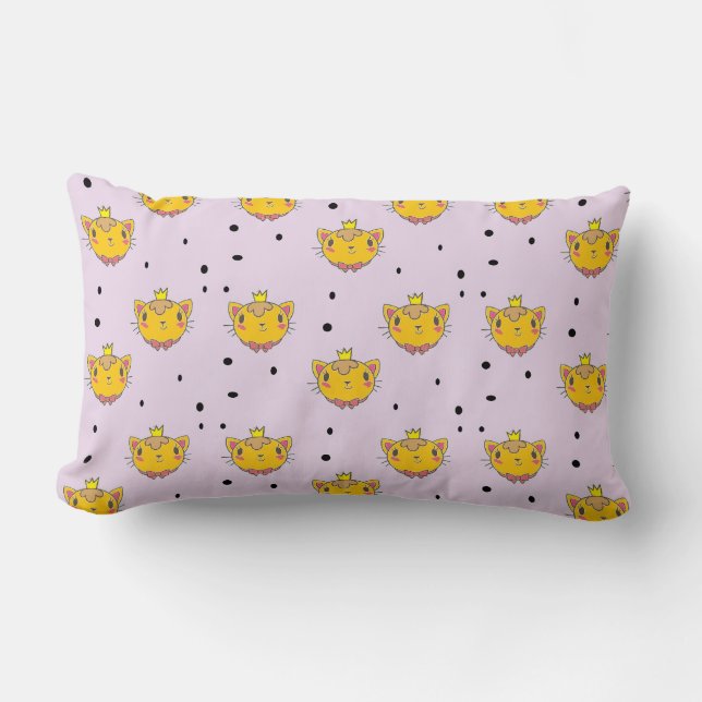 Princess kitty kat op paars kussen (Voorkant)