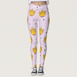 Princess kitty kat op paars leggings