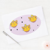 Princess kitty kat op paars ovale sticker (Envelop)