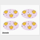 Princess kitty kat op paars ovale sticker (Vel)