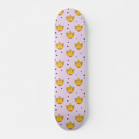Princess kitty kat op paars persoonlijk skateboard (Voorkant)