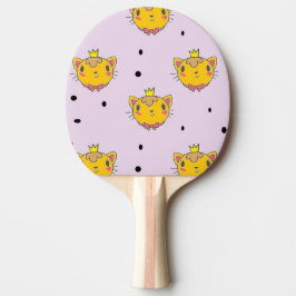 Princess kitty kat op paars tafeltennisbatje