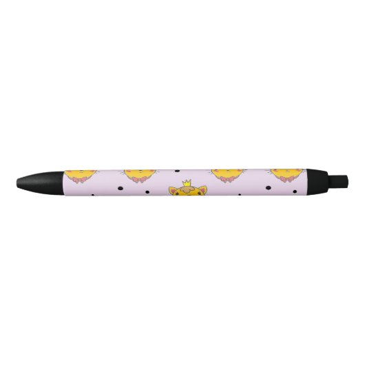 Princess kitty kat op paars zwarte inkt pen (Voorkant)