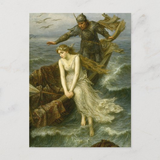 Princess & Knight At Sea Medieval Fantasy Art Briefkaart (Voorkant)