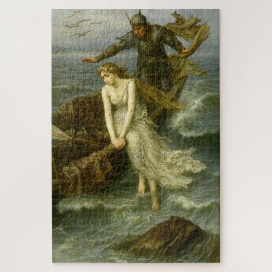 Princess & Knight At Sea Medieval Fantasy Art Legpuzzel (Verticaal)