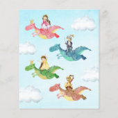 Princess knight kind child Birthday Invitation (Achterkant)