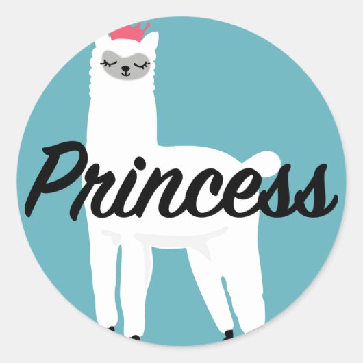 Princess Lama Design - Classic Round Stickers (Voorkant)