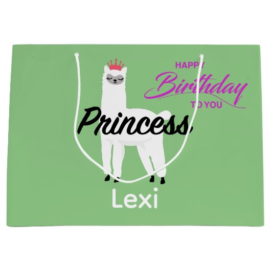 Princess Lama Design - Gift Bag - Large Groot Cadeauzakje (Voorkant)