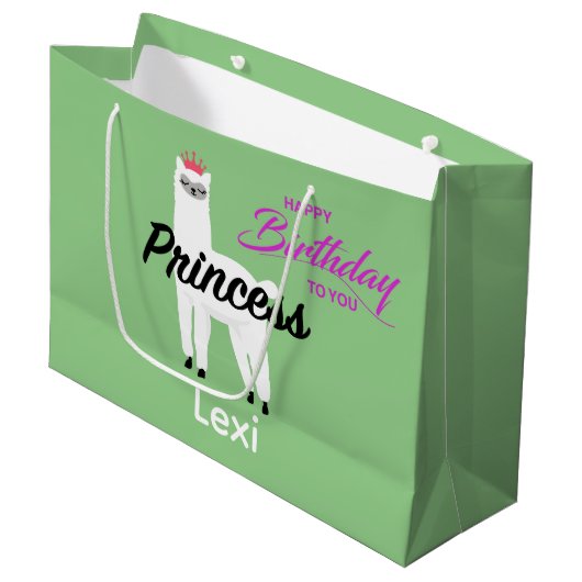 Princess Lama Design - Gift Bag - Large Groot Cadeauzakje (Voorkant Gekanteld)