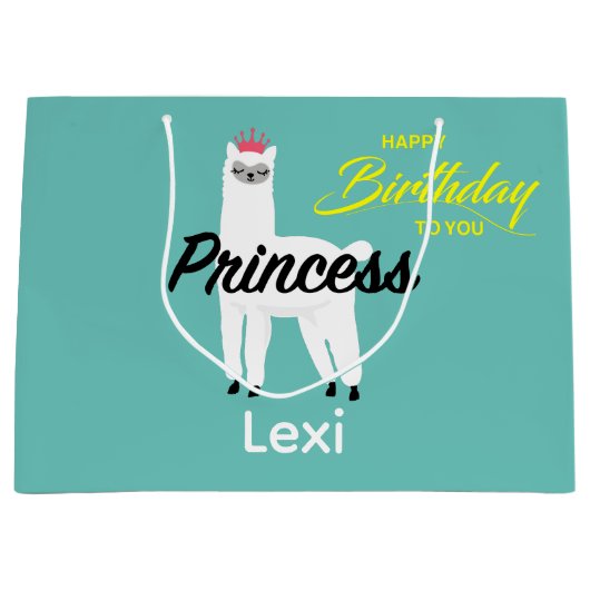 Princess Lama Design - Gift Bag - Large Groot Cadeauzakje (Voorkant)