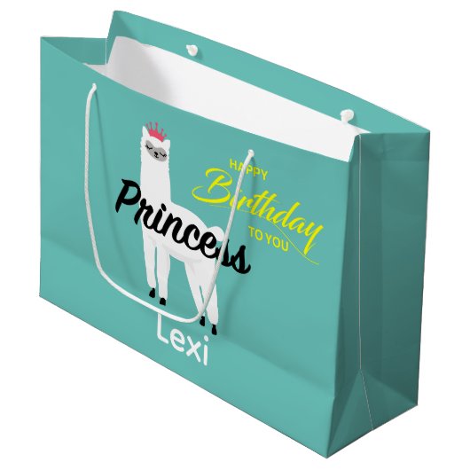 Princess Lama Design - Gift Bag - Large Groot Cadeauzakje (Voorkant Gekanteld)