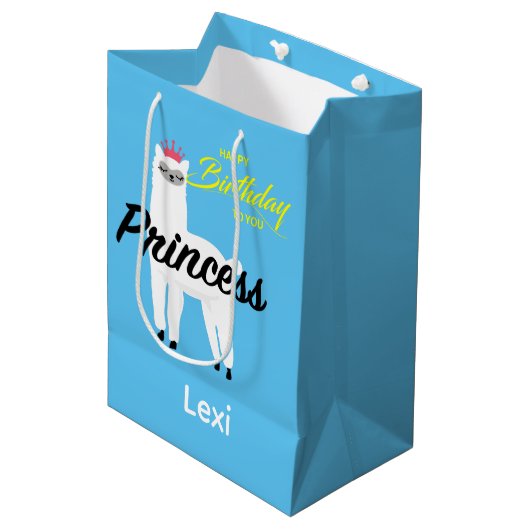 Princess Lama Design - Gift Bag - Large Medium Cadeauzakje (Voorkant Gekanteld)
