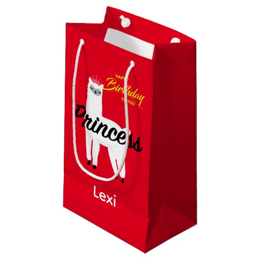 Princess Lama Design - Gift Bag - Small Klein Cadeauzakje (Voorkant Gekanteld)