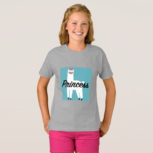 Princess Lama Design - Girls' Basic T-Shirt (Voorkant volledig)