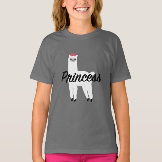 Princess Lama Design - Girls' Fine Jersey T-Shirt (Voorkant)