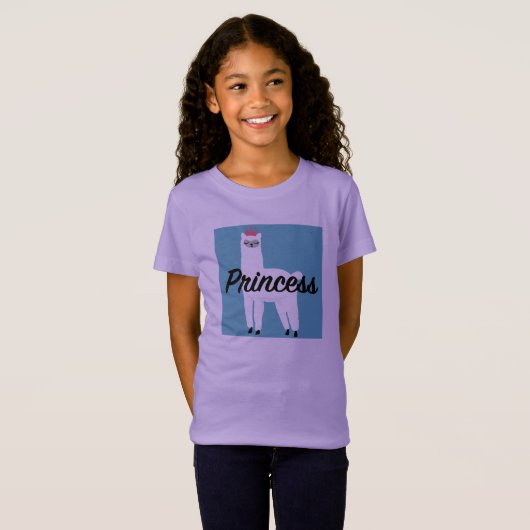 Princess Lama Design - Girls' Fine Jersey T-Shirt (Voorkant volledig)
