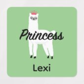 Princess Lama Design - Small Square Clothing Label (Design 2)