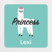 Princess Lama Design - Small Square Clothing Label (Design 1)