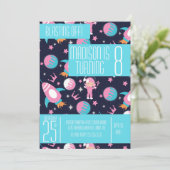 Princess Landing Rocket Ship Moon Birthday Any Age Kaart (Staand voorkant)