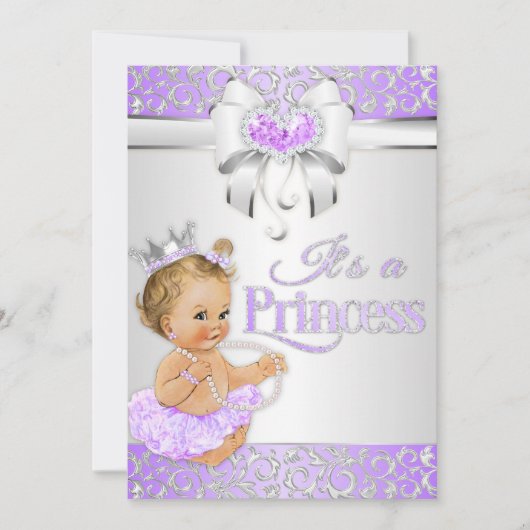 Princess Lavender Lila & Silver Diamonds Bow Kaart (Voorkant)