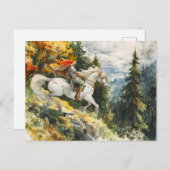 Princess Leap Rosstrappe Legend Watercolor Briefkaart (Voorkant / Achterkant)