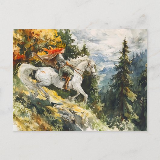 Princess Leap Rosstrappe Legend Watercolor Briefkaart (Voorkant)