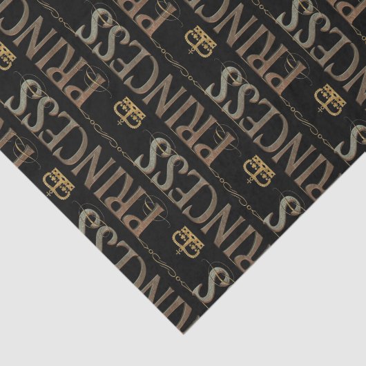 PRINCESS Lettering  - Elegant Rich Royal Tissuepapier (Detail)