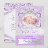 Princess Lila New Baby Girl aankondiging Foto (Voorkant / Achterkant)