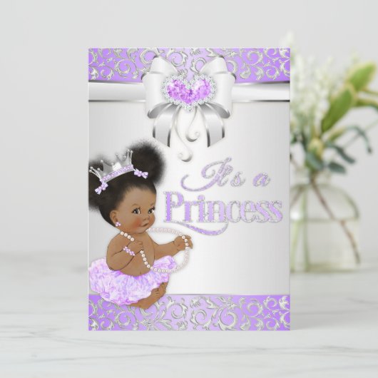 Princess Lila & Silver Diamond Afro-Amerikaans Kaart (Staand voorkant)