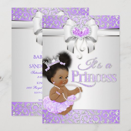 Princess Lila & Silver Diamond Afro-Amerikaans Kaart (Voorkant / Achterkant)