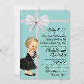 Princess Little Black Dress Blauw Baby shower Kaart (Voorkant)