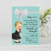 Princess Little Black Dress Blauw Baby shower Kaart (Staand voorkant)
