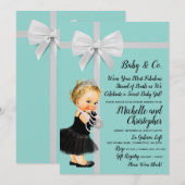 Princess Little Black Dress Blauw Baby shower Kaart (Voorkant / Achterkant)