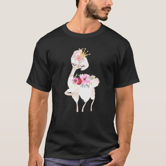 Princess Llama Alpaca Boy Girl Kinder T-shirt (Voorkant)