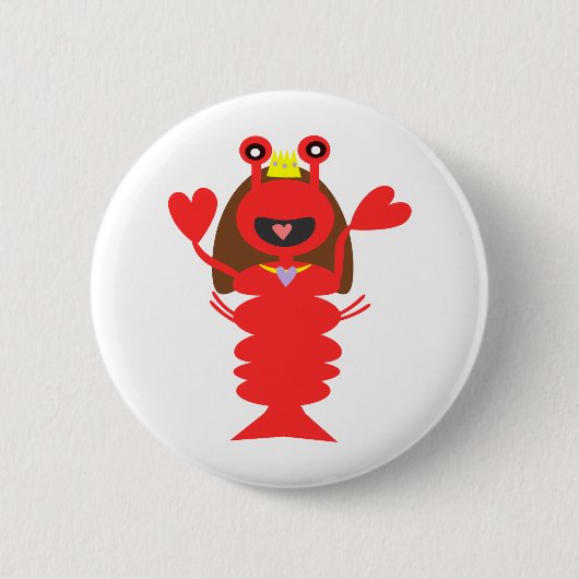 Princess Lobster Ronde Button 5,7 Cm (Voorkant)