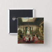 Princess Mathilde's Salle-a-Manger Vierkante Button 5,1 Cm (Voorkant /achterkant)