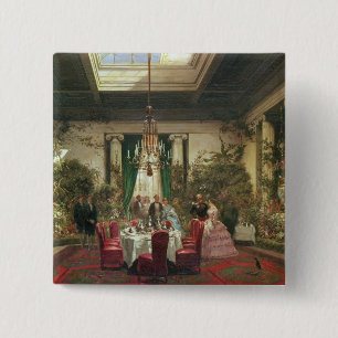 Princess Mathilde's Salle-a-Manger Vierkante Button 5,1 Cm