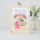 Princess Mermaid Clam Shell Dank u Bedankkaart (Staand voorkant)