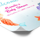 Princess Mermaid Ocean Coral Baby shower Welkom Poster (Hoek)