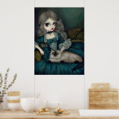 Princess met een Himalayan Cat gothic rococo Print (Keuken)