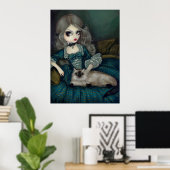 Princess met een Himalayan Cat gothic rococo Print (Thuiskantoor)