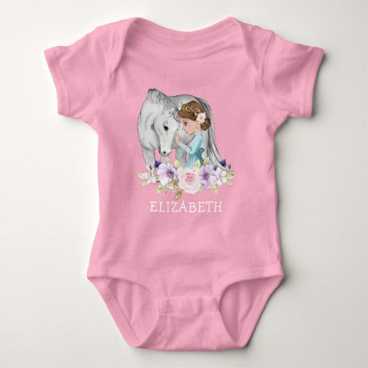 Princess met Horse New Baby Bodysuit (Voorkant)